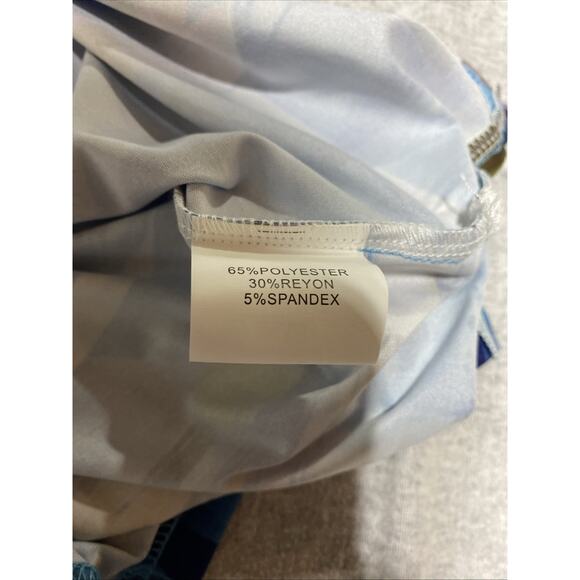 Tom Baine Shirt Mens Large Sky Blue Polo Golf Four Way Stretch Wrinkle Free New - Picture 8 of 11